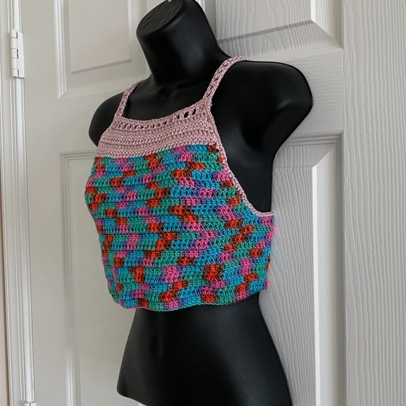 Handmade Women´s Crochet Top, Size M - Picture 3 of 10